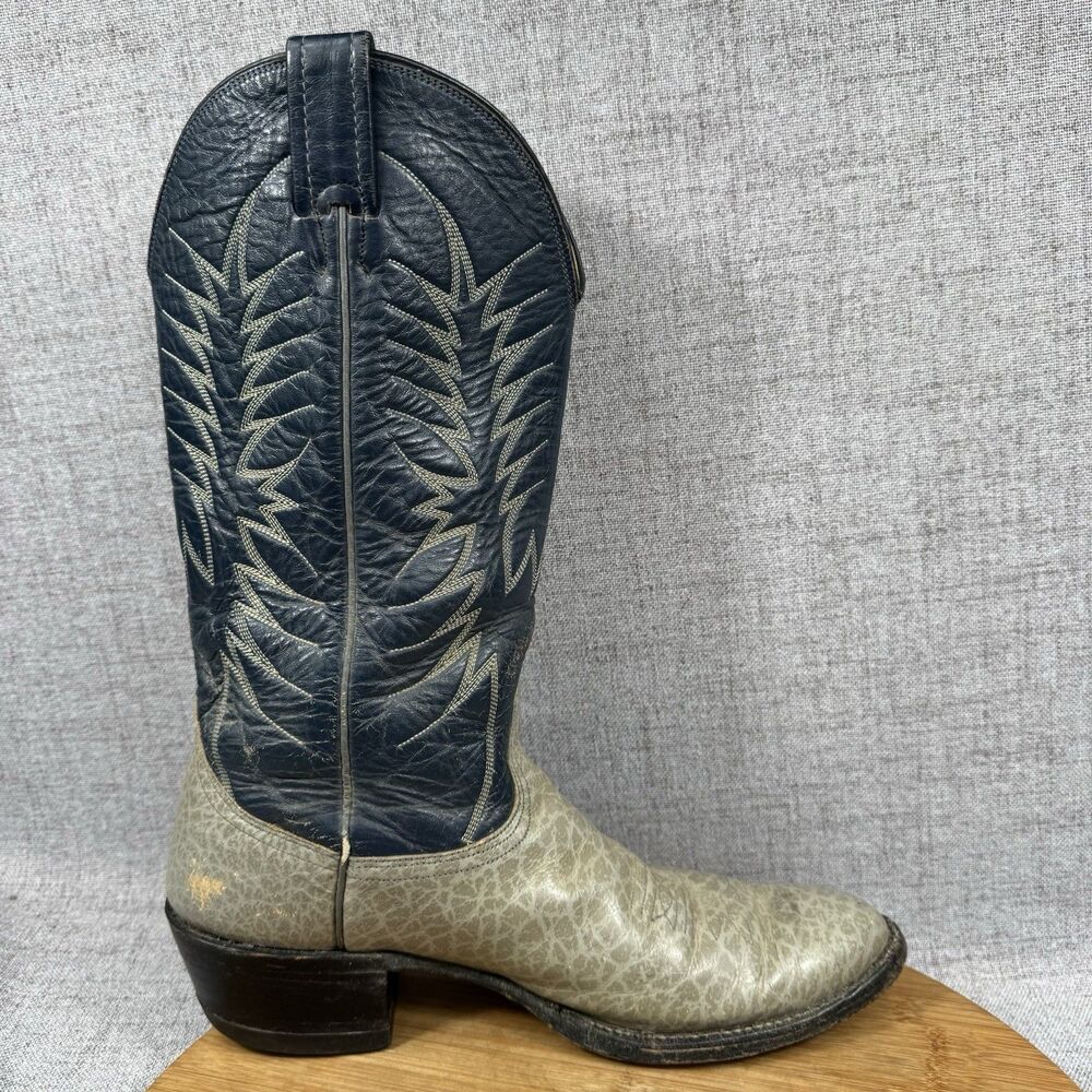 Vintage Nocona Western Boots Men's 10 D Cowboy Leather - Picture 6 of 9